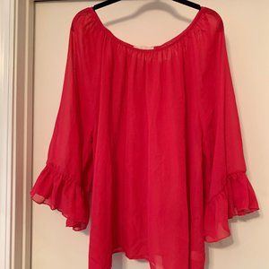 Paisley Kate Women’s Top Sheer - Ruffle Sleeves